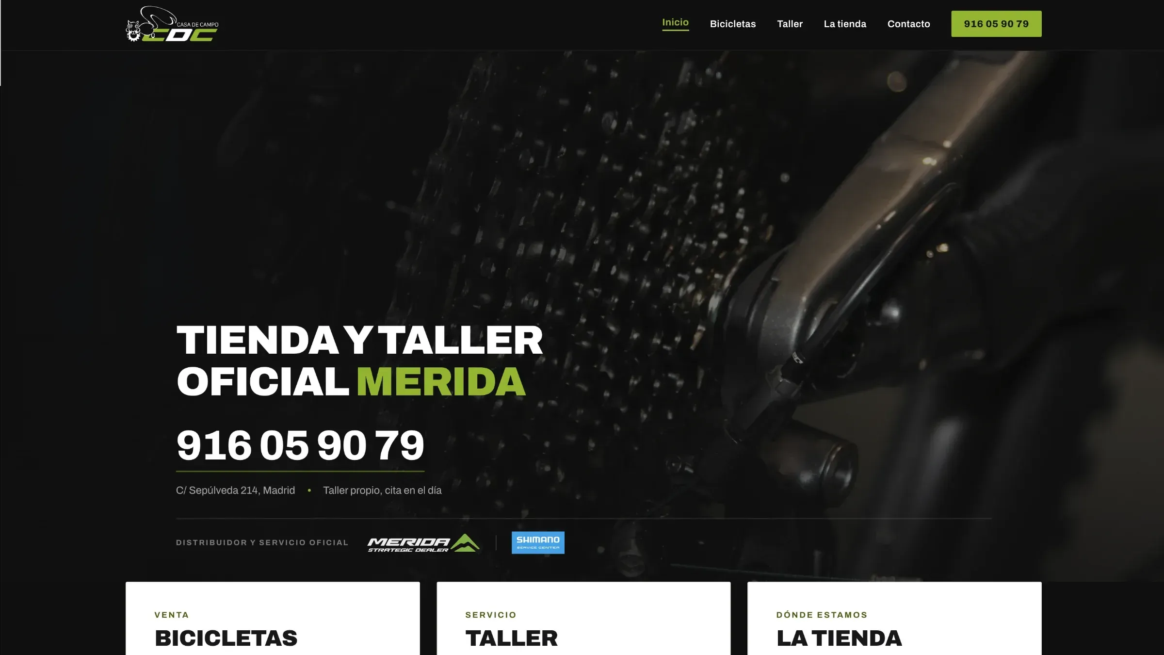 Portada de la web meridacdc.com